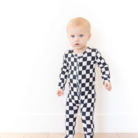 BLACK + WHITE CHECKER | FOOTIE ONE PIECE