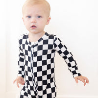 BLACK + WHITE CHECKER | FOOTIE ONE PIECE
