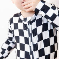 BLACK + WHITE CHECKER | FOOTIE ONE PIECE