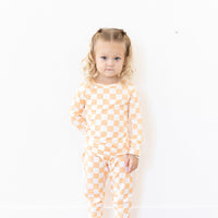 BRIGHT ORANGE + WHITE CHECKER | LONG SLEEVE