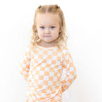 BRIGHT ORANGE + WHITE CHECKER | LONG SLEEVE