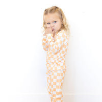 BRIGHT ORANGE + WHITE CHECKER | LONG SLEEVE