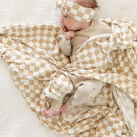 TAN + WHITE CHECKER | BOW SET