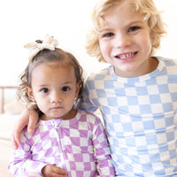 LIGHT BLUE + WHITE CHECKER | LONG SLEEVE