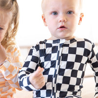 BLACK + WHITE CHECKER | FOOTIE ONE PIECE