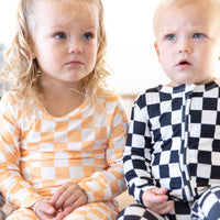 BLACK + WHITE CHECKER | FOOTIE ONE PIECE
