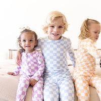 BRIGHT ORANGE + WHITE CHECKER | LONG SLEEVE