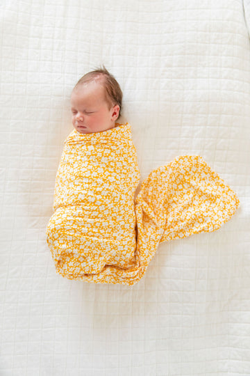 YELLOW + WHITE FLORAL | SWADDLE