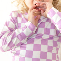 LIGHT PURPLE + WHITE CHECKER | LONG SLEEVE