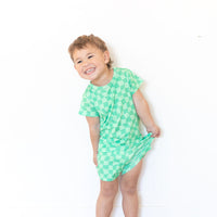 GREEN WAVY CHECKER | SHORT SET