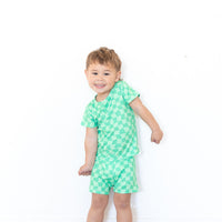 GREEN WAVY CHECKER | SHORT SET