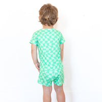 GREEN WAVY CHECKER | SHORT SET