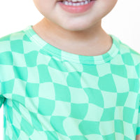 GREEN WAVY CHECKER | SHORT SET