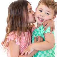 GREEN WAVY CHECKER | SHORT SET