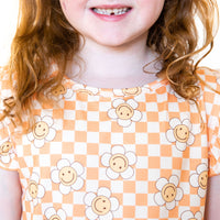 ORANGE SMILEY CHECKER | RUFFLE SHORT SET