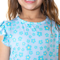 LIGHT BLUE DAISY | RUFFLE SHORT SET