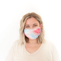 PINK + BLUE TIE DYE | KID/ADULT FACE MASK