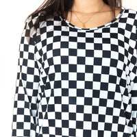 BLACK + WHITE CHECKER | WOMEN'S LONG SLEEVE