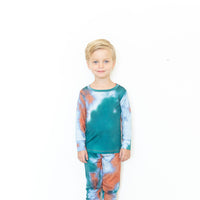 EMERALD GREEN + FADED BLUE + ORANGE TIE DYE | LONG SLEEVE