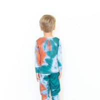 EMERALD GREEN + FADED BLUE + ORANGE TIE DYE | LONG SLEEVE