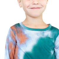 EMERALD GREEN + FADED BLUE + ORANGE TIE DYE | LONG SLEEVE
