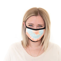 ORANGE + LIGHT TEAL + YELLOW TIE DYE | ADULT FACE MASK