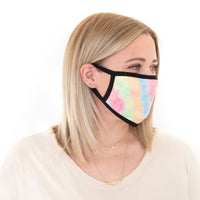 BRIGHT PINK + GREEN + ORANGE + BLUE TIE DYE | ADULT FACE MASK