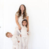 TAN + WHITE CHECKER | LONG SLEEVE