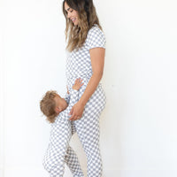 LIGHT GREY + WHITE CHECKER | LONG SLEEVE