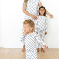 LIGHT GREY + WHITE CHECKER | LONG SLEEVE