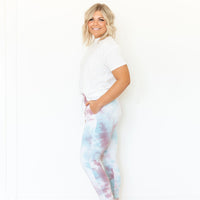 PLUM + LIGHT BLUE + WHITE TIE DYE | WOMENS JOGGERS
