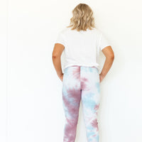 PLUM + LIGHT BLUE + WHITE TIE DYE | WOMENS JOGGERS