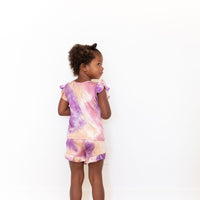 PURPLE + MAUVE + TAN TIE DYE SHORT SET *flawed*