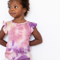 PURPLE + MAUVE + TAN TIE DYE SHORT SET *flawed*
