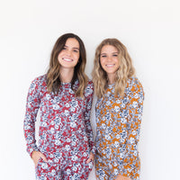 DARK MUSTARD + NAVY FLORAL | LONG SLEEVE