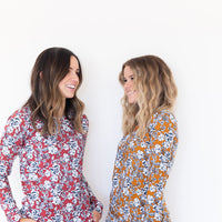 DARK MUSTARD + NAVY FLORAL | LONG SLEEVE