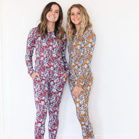 DARK MUSTARD + NAVY FLORAL | LONG SLEEVE