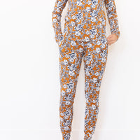 DARK MUSTARD + NAVY FLORAL | LONG SLEEVE