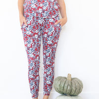 DARK RUST + NAVY FLORAL | SHORT SLEEVE