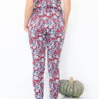 DARK RUST + NAVY FLORAL | SHORT SLEEVE