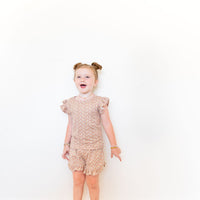 TAUPE DAISY SHORT SET