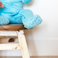 OCEAN BLUE SOLID | ZIPPER ONE PIECE