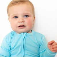 OCEAN BLUE SOLID | ZIPPER ONE PIECE