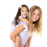 PURPLE CHECKER DAISY | RUFFLE SHORT SET