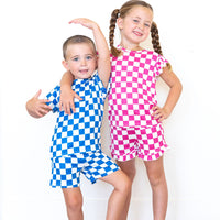 ROYAL BLUE CHECKER | SHORT SET