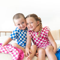 ROYAL BLUE CHECKER | SHORT SET