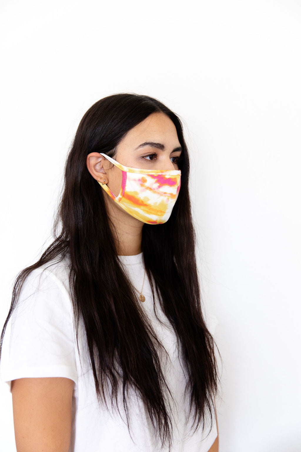 PINK + YELLOW TIE DYE | KID/ADULT FACE MASK