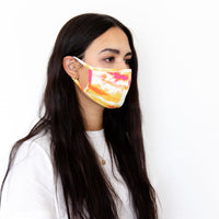 PINK + YELLOW TIE DYE | KID/ADULT FACE MASK