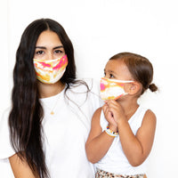 PINK + YELLOW TIE DYE | KID/ADULT FACE MASK
