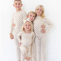 TAN + WHITE CHECKER | LONG SLEEVE